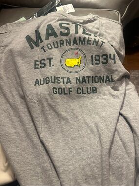 Masters Tournament Augusta National Golf Club Gray Tee with Yellow Logo